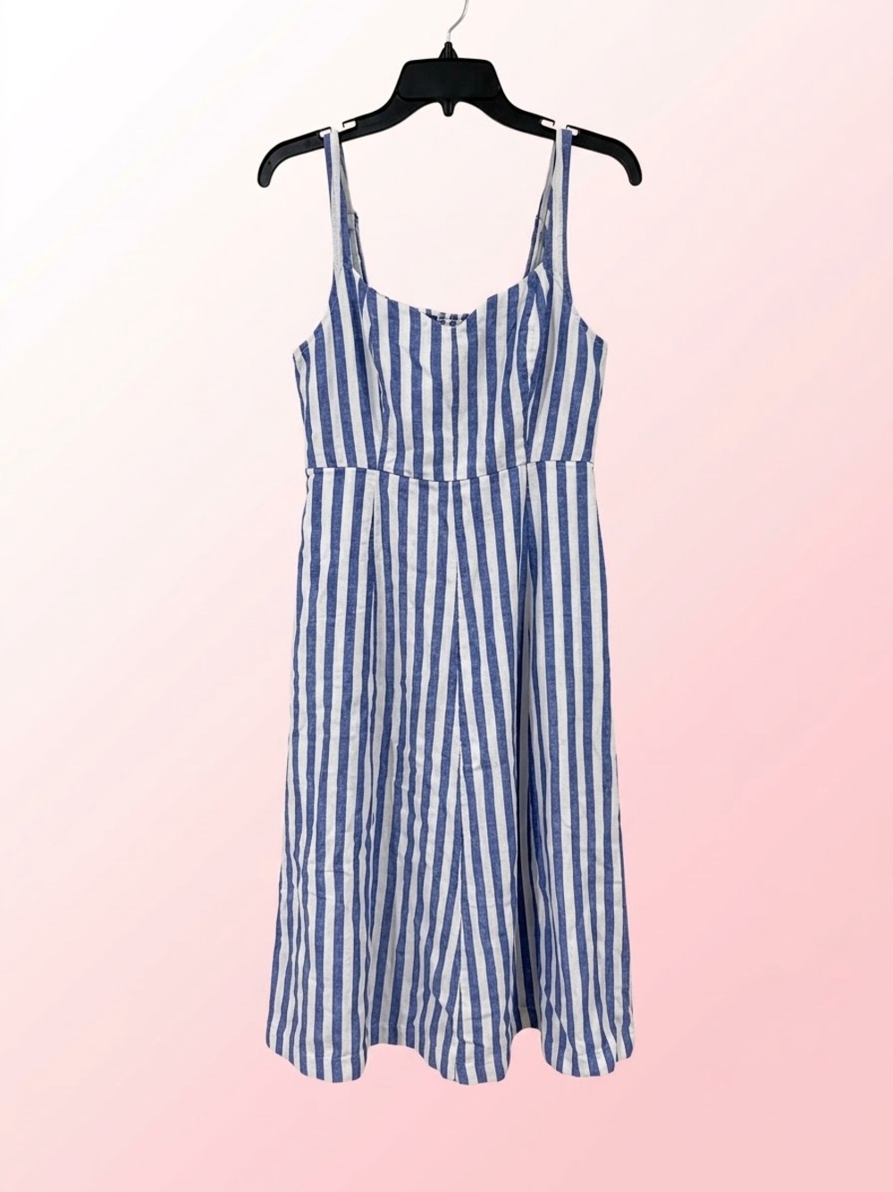 Old Navy Blue & White Striped Midi Dress Size L